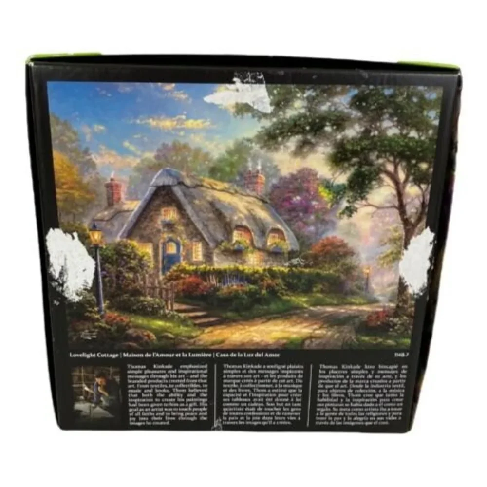 Thomas Kinkade 750 Piece Puzzle Lovelight Cottage Metallic Caeco Complete